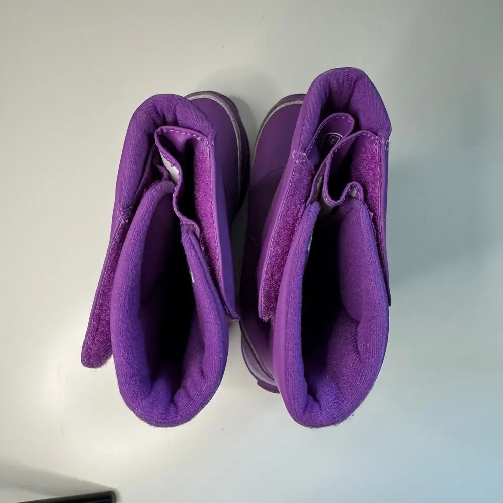 Lands End Girls Purple Waterproof Snow Boots Size 6M Youth Insulated Winter